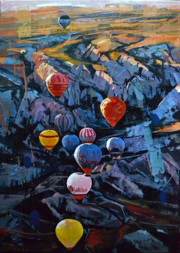 Globos en Capadocia by Marco Ortolan, Painting for Sale on Select