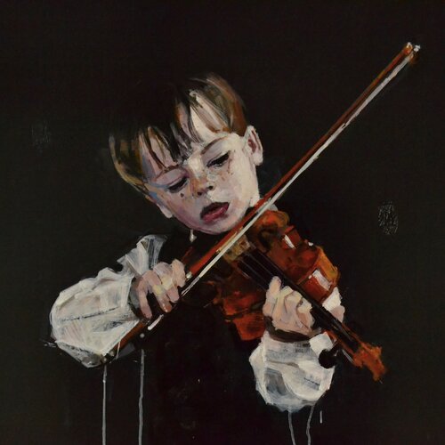 Niño con violin von Marco Ortolan, Malerei kaufen auf Select