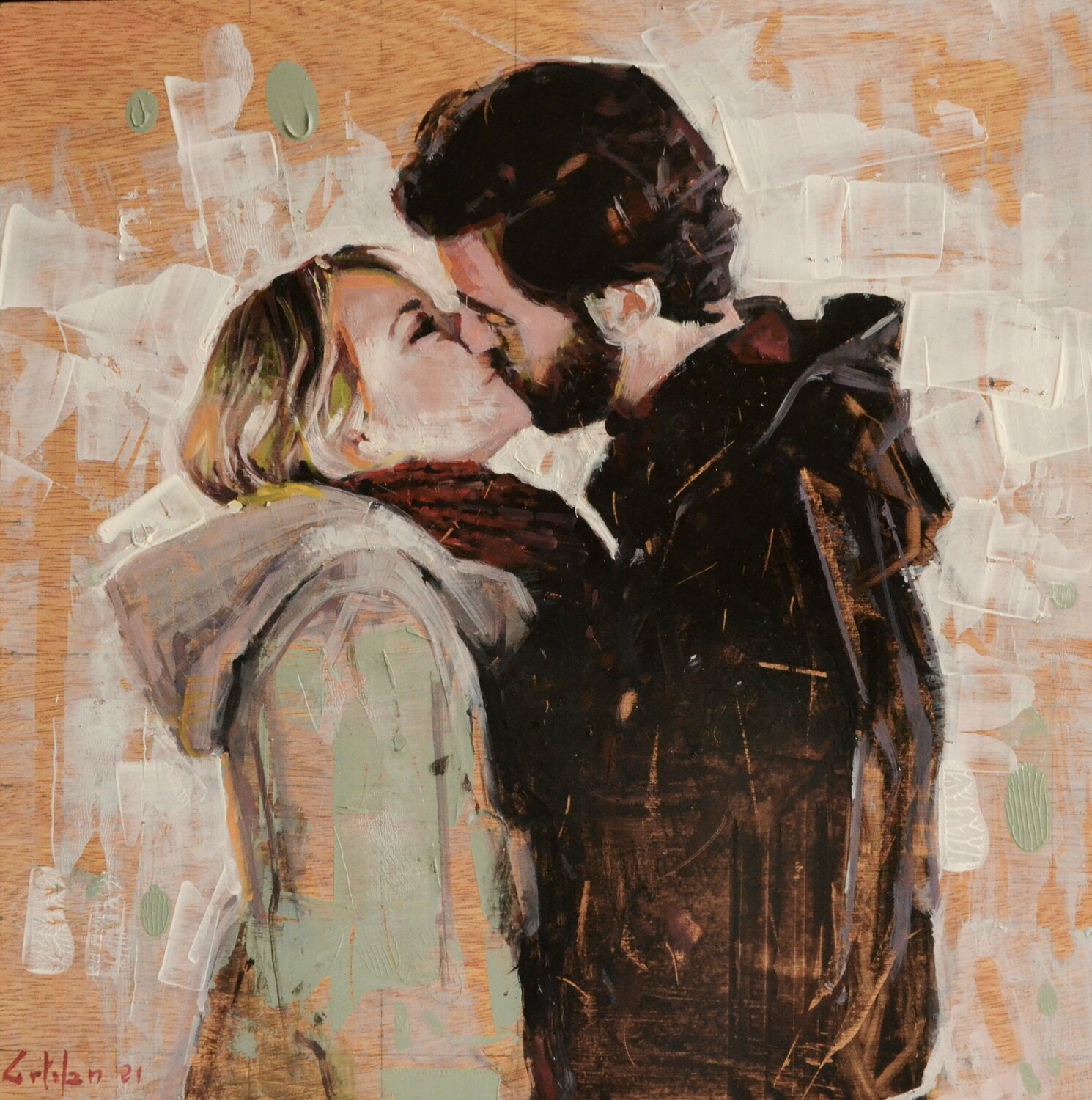 Un beso de invierno Marco Ortolan Originalgemälde zu verkaufen