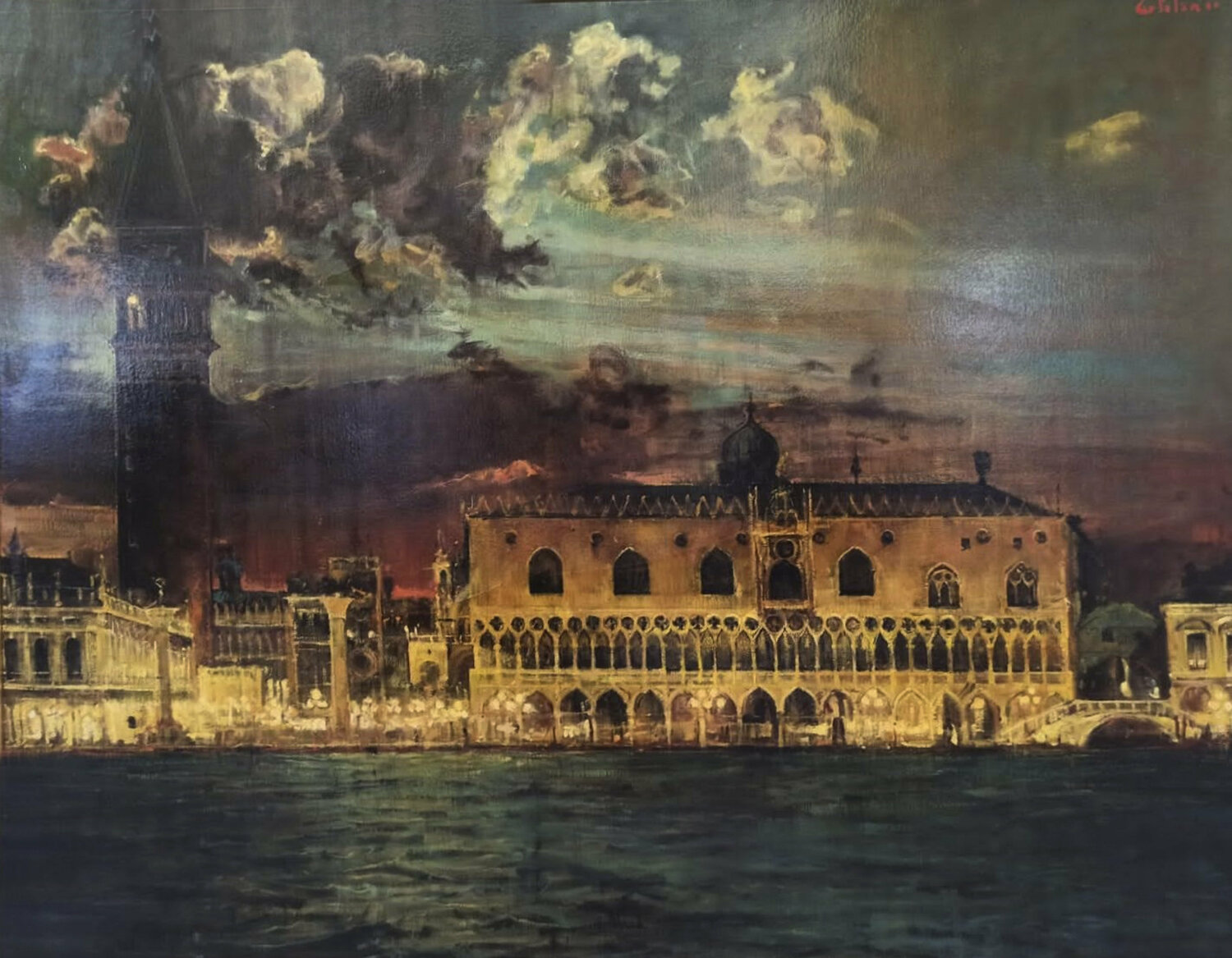 Una noche en Venezia Marco Ortolan Original painting for sale