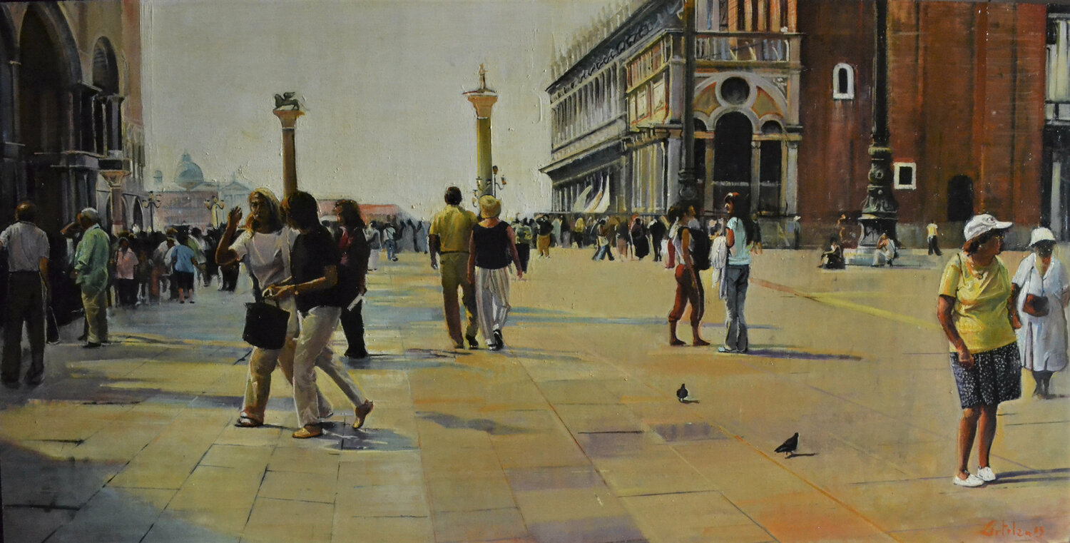 Una caminata por Venezia Marco Ortolan Originalgemälde zu verkaufen