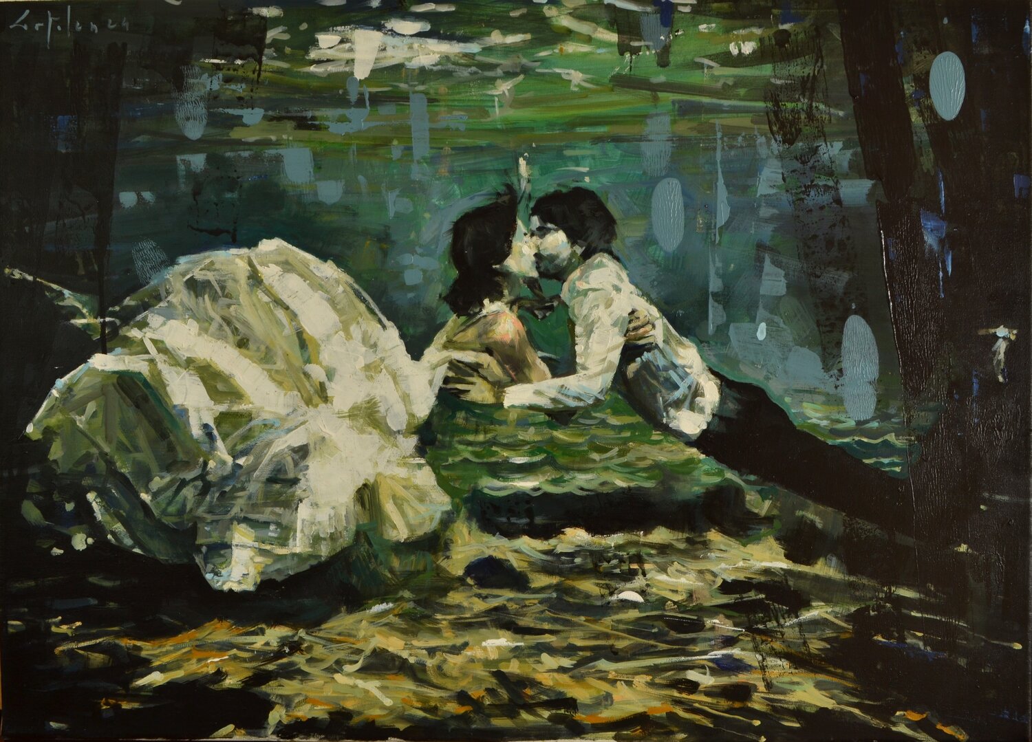 Una boda bajo el agua Marco Ortolan Original painting for sale