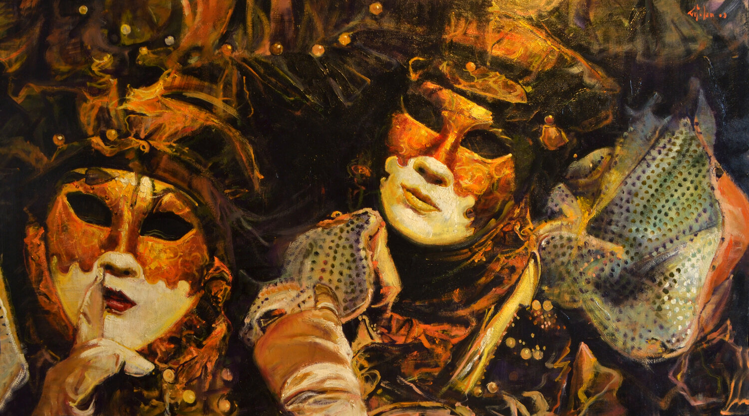 Carnaval Veneciano Marco Ortolan Original painting for sale