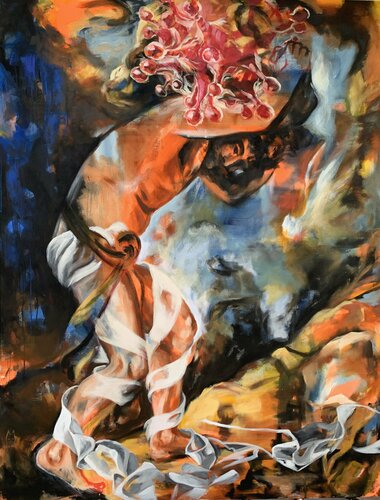Single choice - Sisyphus by Anjuta Schneider, Painting for Sale on Select
