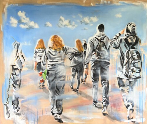 What future are we heading for (3) ? by Anjuta Schneider, Painting for Sale on Select