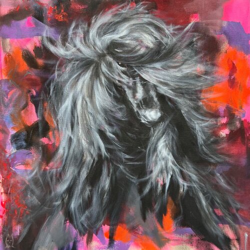 Rocky - greatest fan of Elvis! by Anjuta Schneider, Painting for Sale on Select