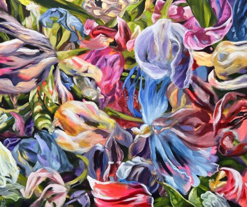 Fantasy flowers VI by Anjuta Schneider, Painting for Sale on Select