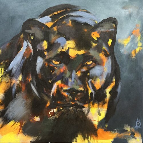 In focus - panther by Anjuta Schneider, Painting for Sale on Select