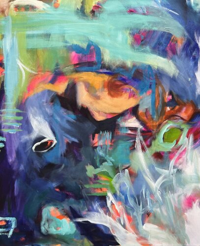 Fiktive Welten unter Wasser - 2 by Anjuta Schneider, Painting for Sale on Select