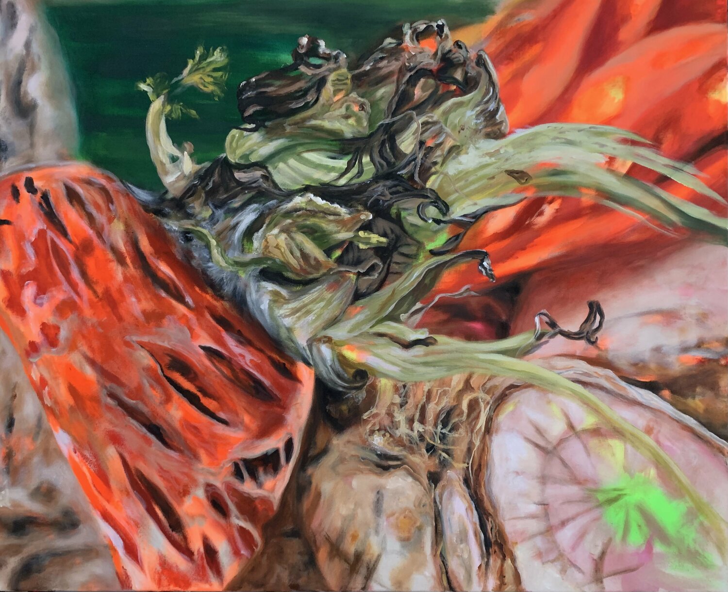 Cycle of life - Carrot (Karotte) Anjuta Schneider Original painting for sale