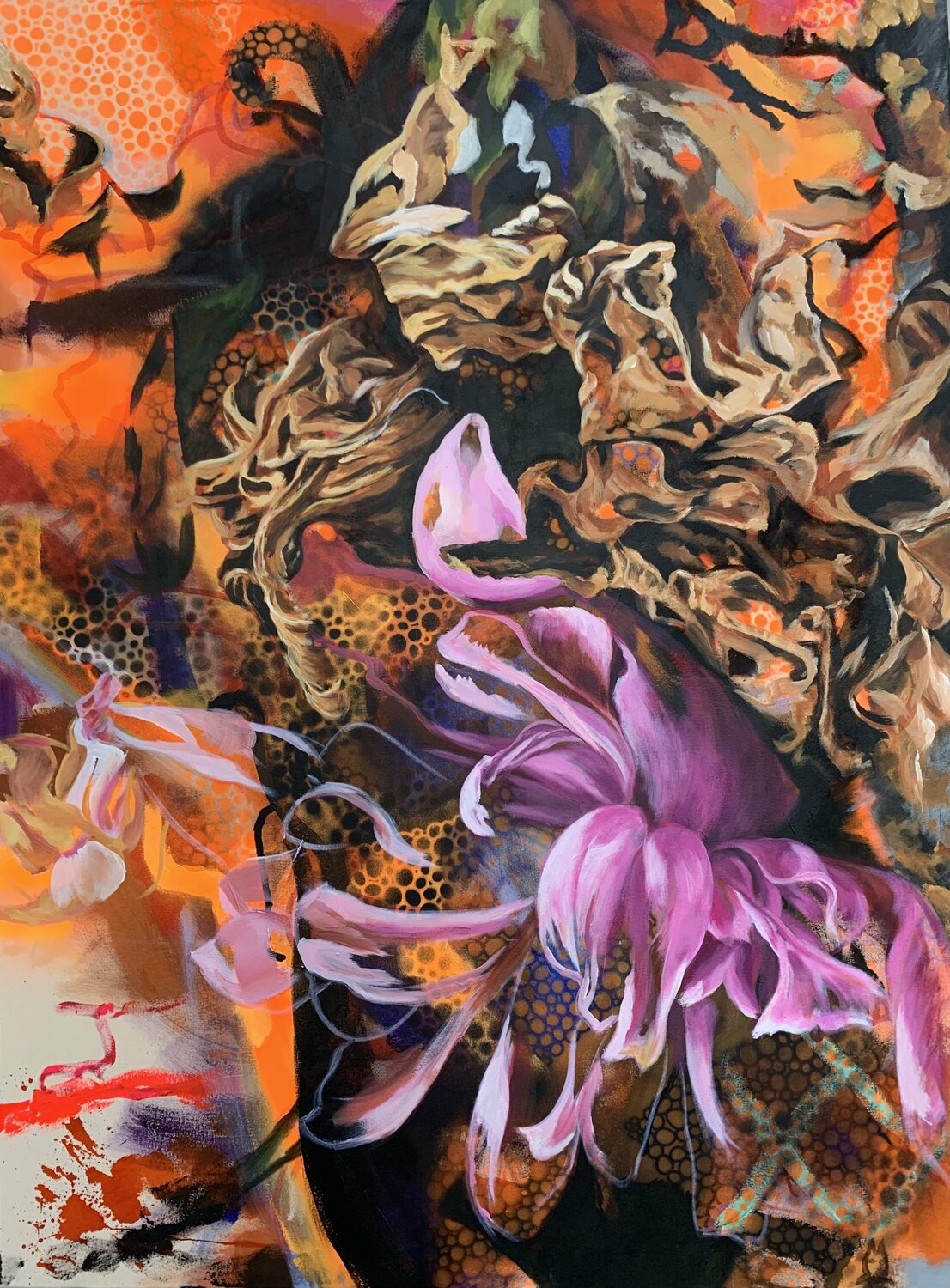 Cycle of life - Peony (Pfingstrose) Anjuta Schneider Original painting for sale