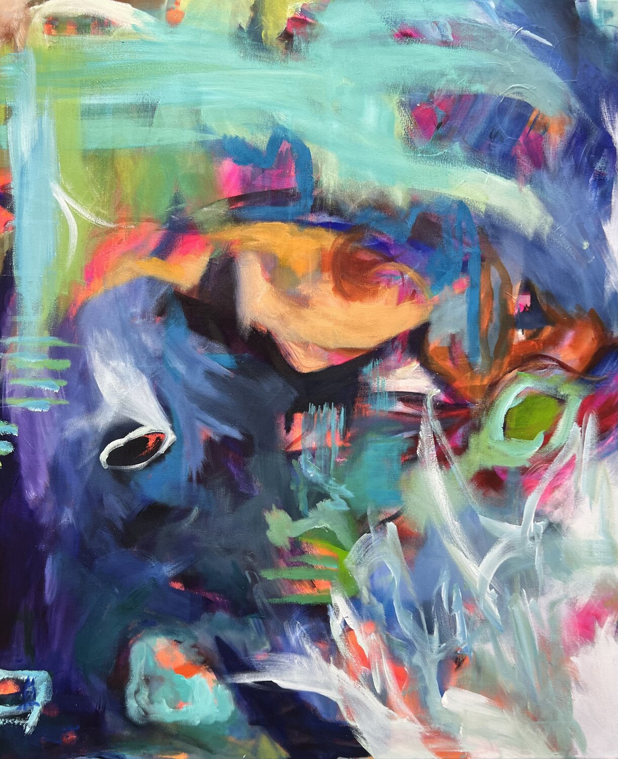 Fiktive Welten unter Wasser - 2 Anjuta Schneider Original painting for sale