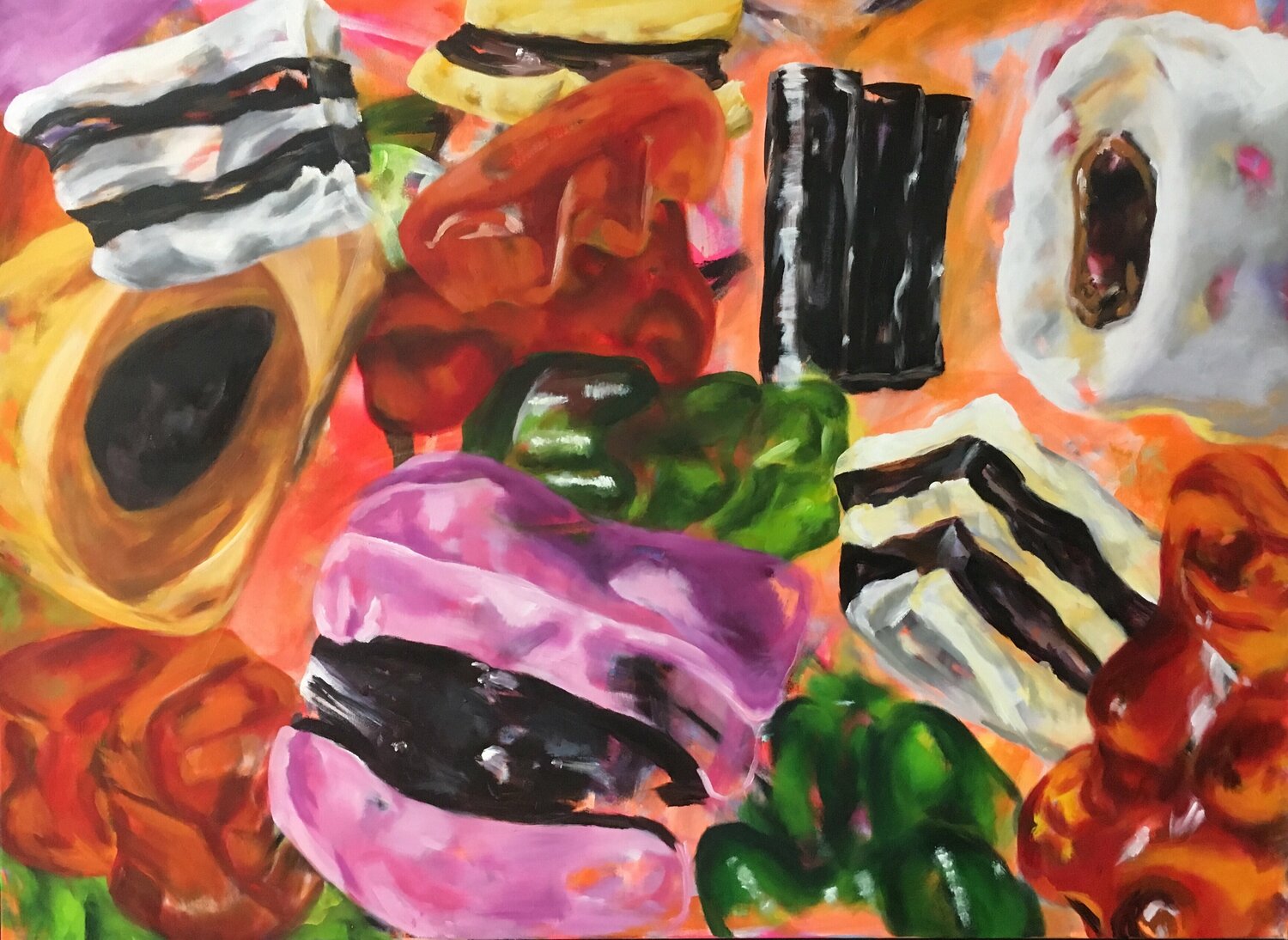 Sweet temptation 1 -HARIBO Anjuta Schneider Original painting for sale
