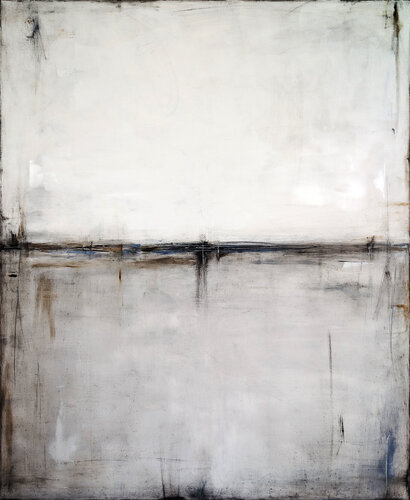 Taupe and navy blue I by Maja Gajewska, Painting for Sale on Select