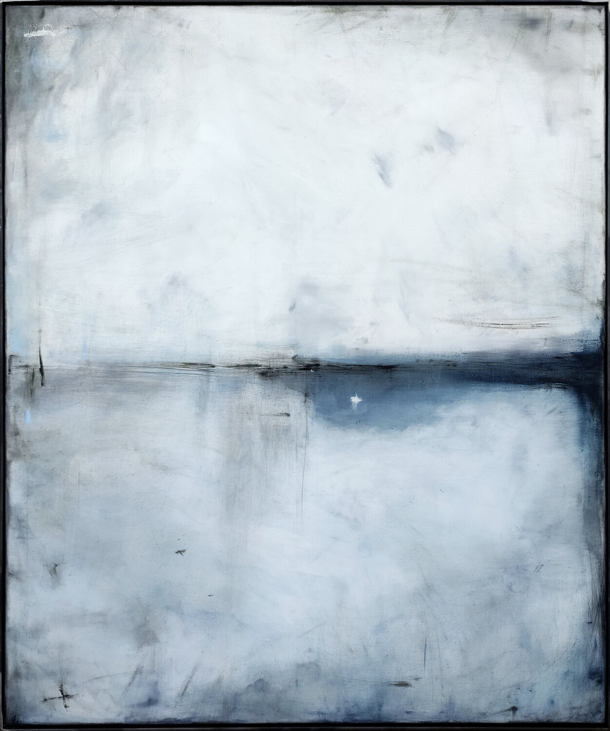 White with cobalt I (framed) Maja Gajewska Original painting for sale