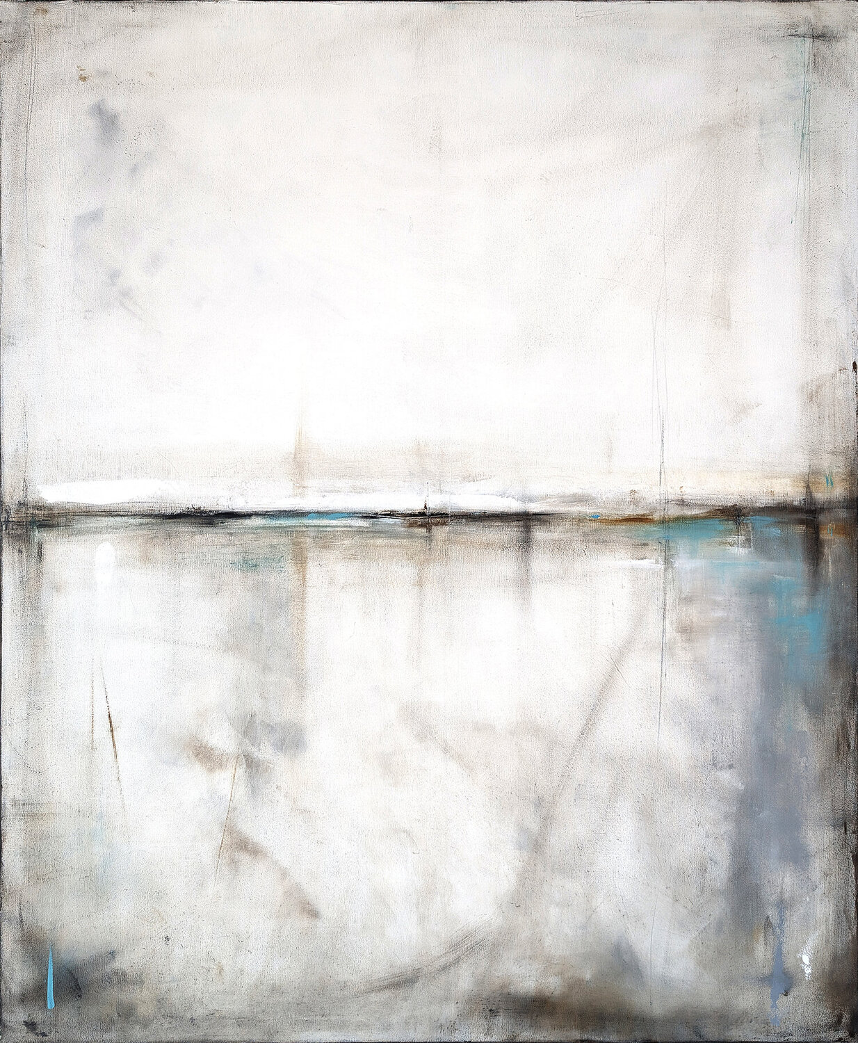 Taupe and Turquoise I Maja Gajewska Original painting for sale