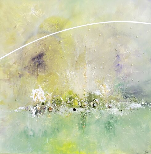 All Green by Frédérique Chabin-Rivière, Painting for Sale on Select
