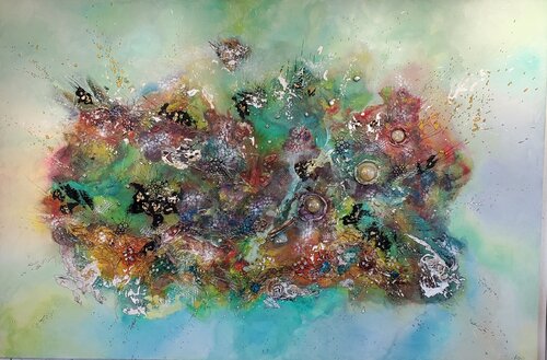 Fond marin : aquaspace by Frédérique Chabin-Rivière, Painting for Sale on Select