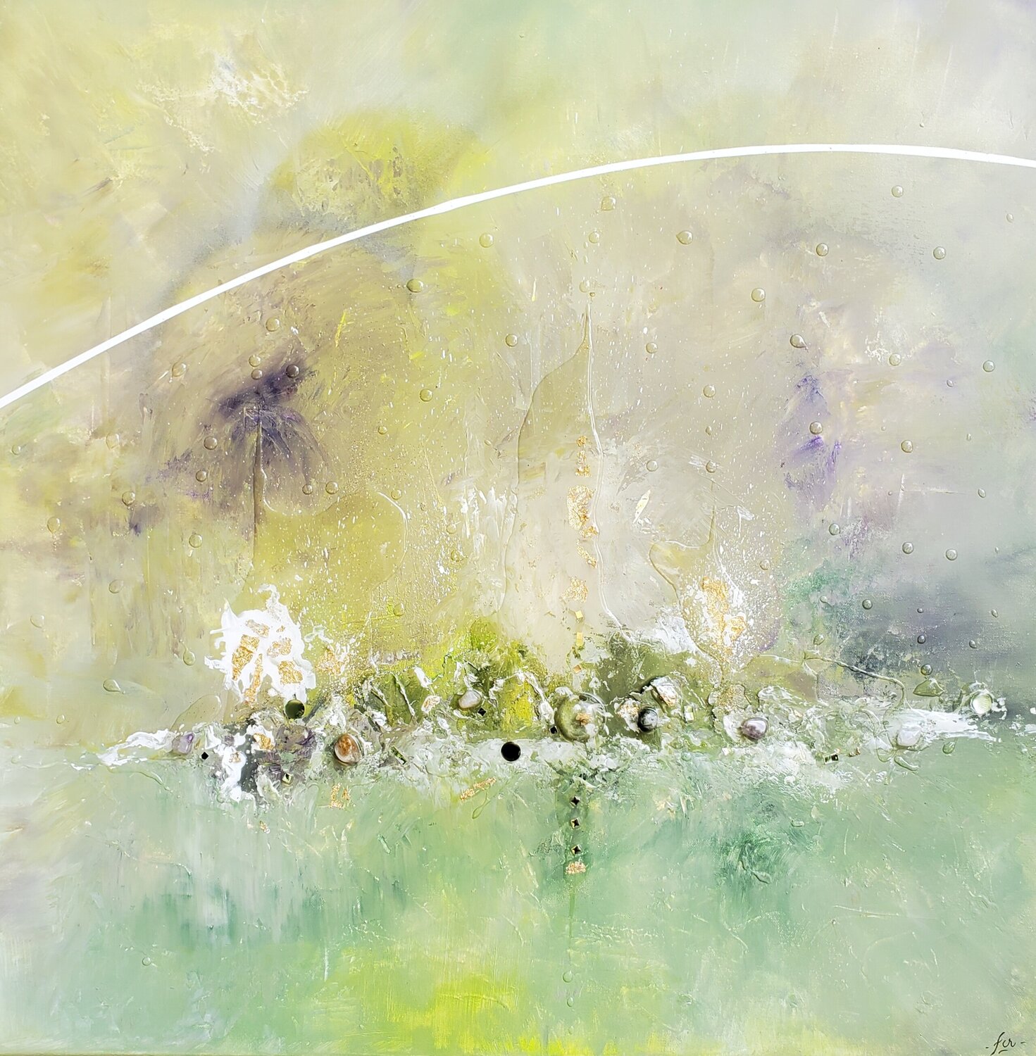 All Green Frédérique Chabin-Rivière Original painting for sale