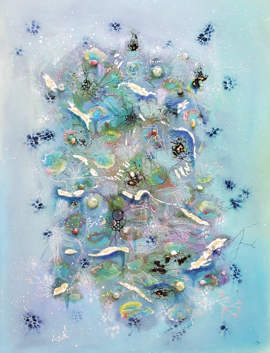 Empreintes marines Frédérique Chabin-Rivière Original painting for sale