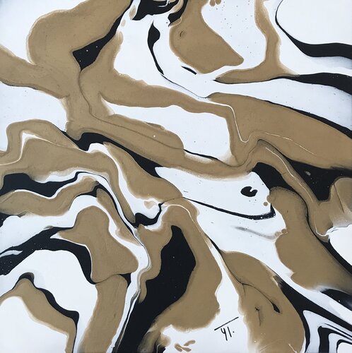 Noir, Blanc et Or by Yves Thomas, Painting for Sale on Select
