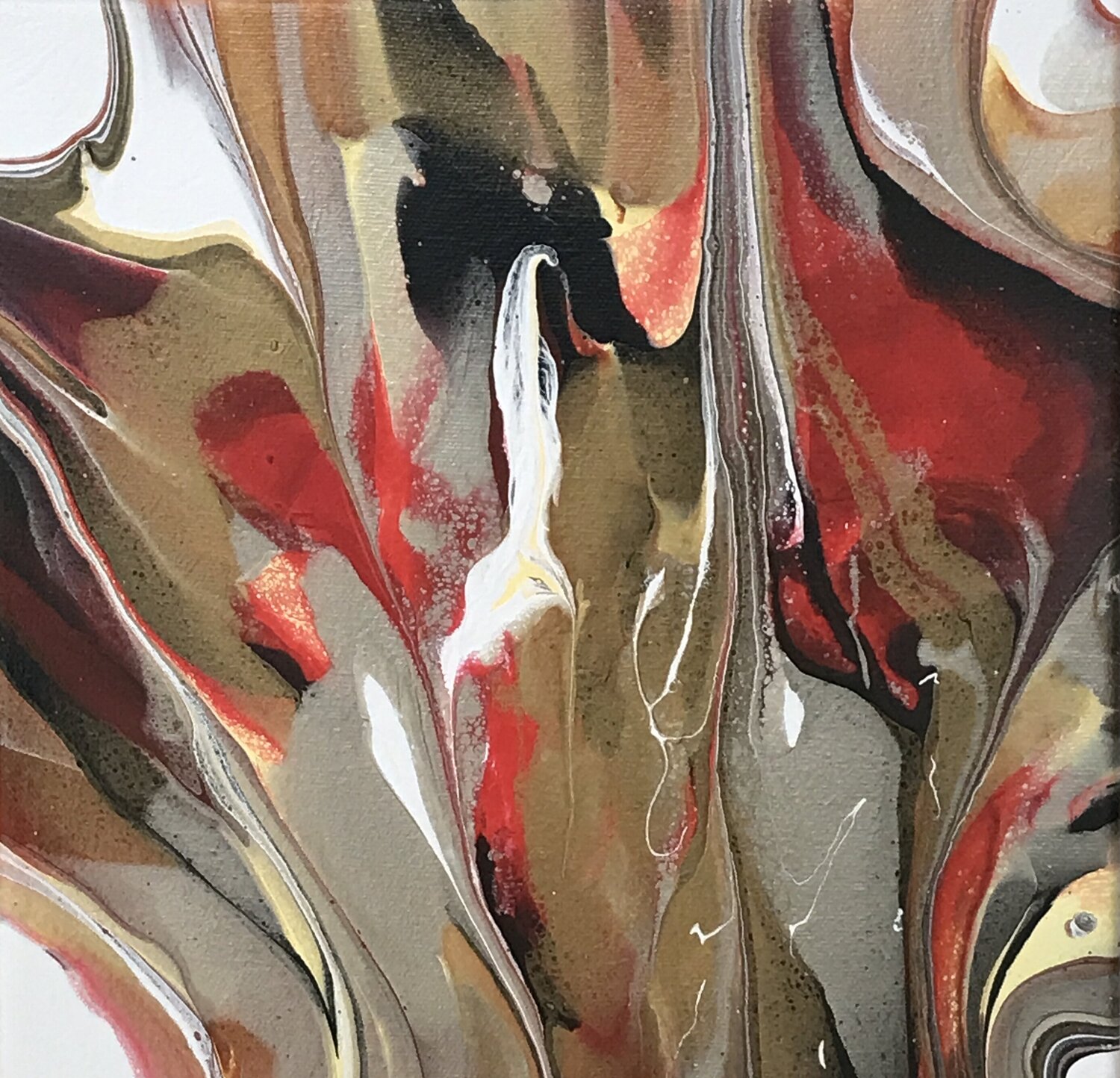 Rouge et Or Yves Thomas Original painting for sale
