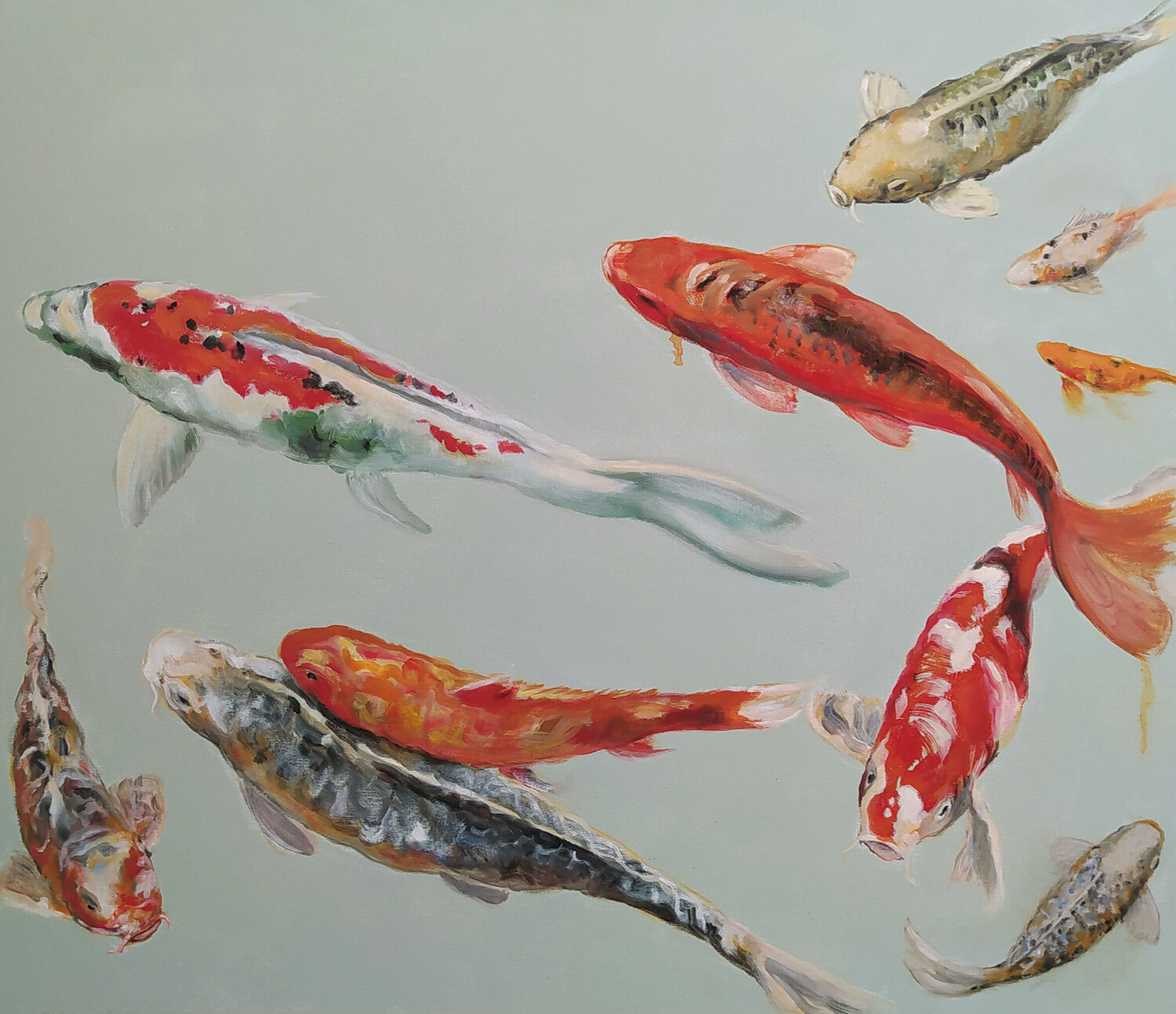Big guys move forward Valeria Pesce Original painting for sale