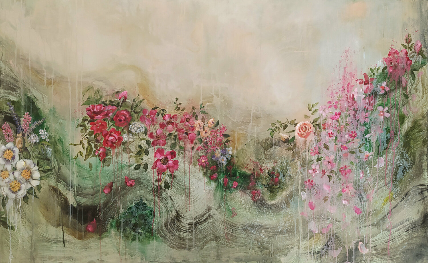 Onde fiorite Valeria Pesce Original painting for sale
