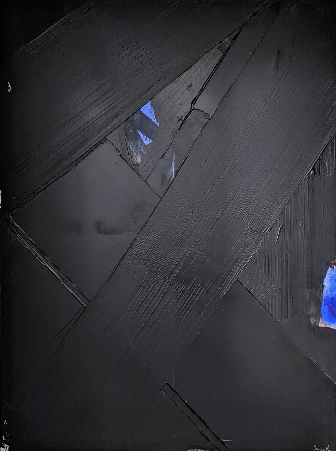 Noir et Bleu Benoît Guérin Original painting for sale