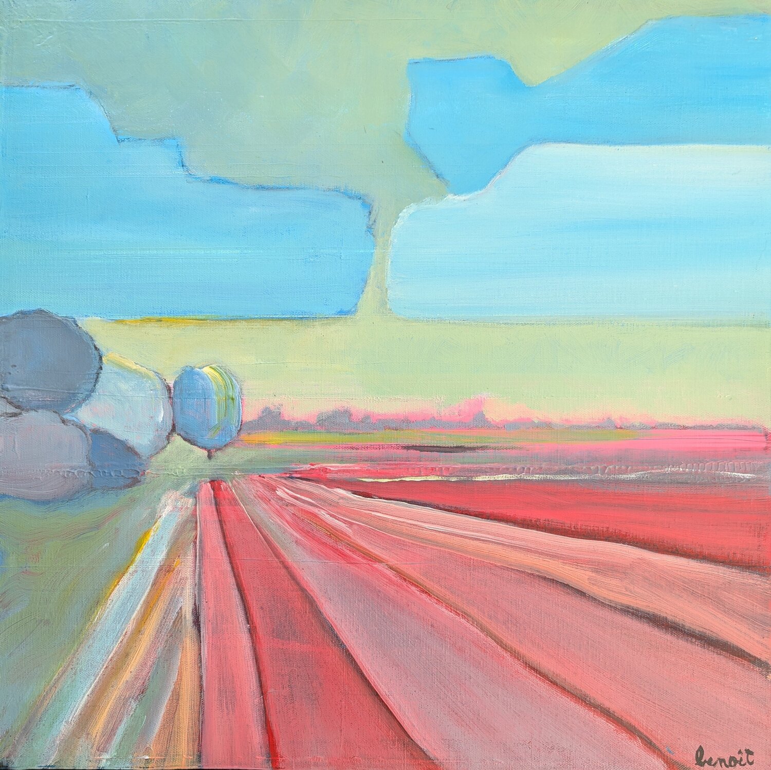 Le champ de Rey Benoît Guérin Original painting for sale