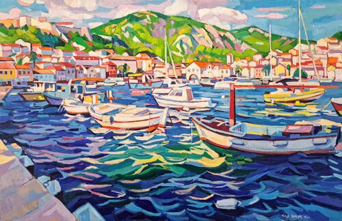Rough seas on Hvar by Maja Đokić Mihajlović, Painting for Sale on Select