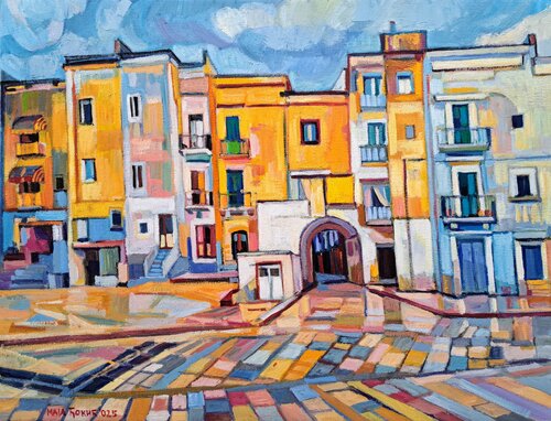 Rainy day in Bari by Maja Đokić Mihajlović, Painting for Sale on Select
