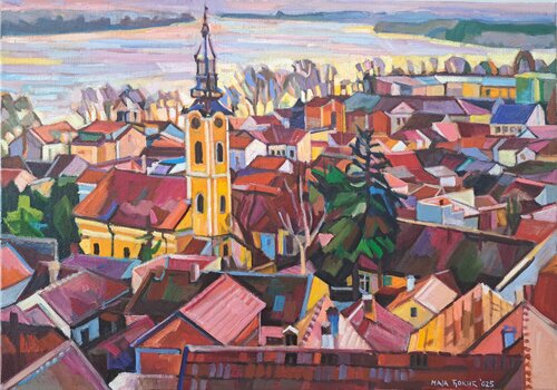 Zemun roofs by Maja Đokić Mihajlović, Painting for Sale on Select