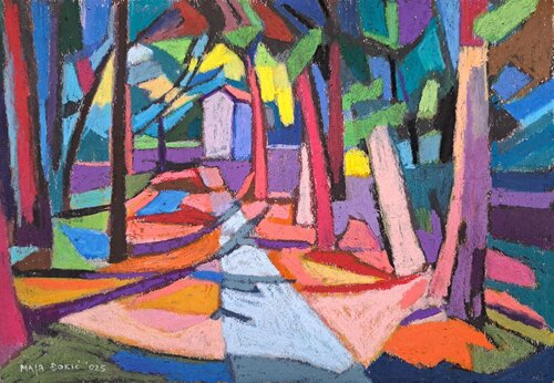 House in the forest by Maja Đokić Mihajlović, Drawing for Sale on Select