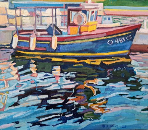 Old fishing boat by Maja Đokić Mihajlović, Painting for Sale on Select
