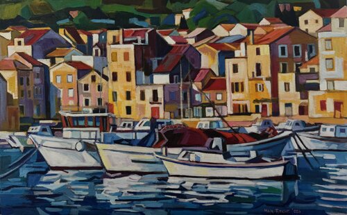 Harbor Light, Vis by Maja Đokić Mihajlović, Painting for Sale on Select