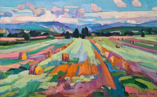 Golden Fields of Tuscany by Maja Đokić Mihajlović, Painting for Sale on Select