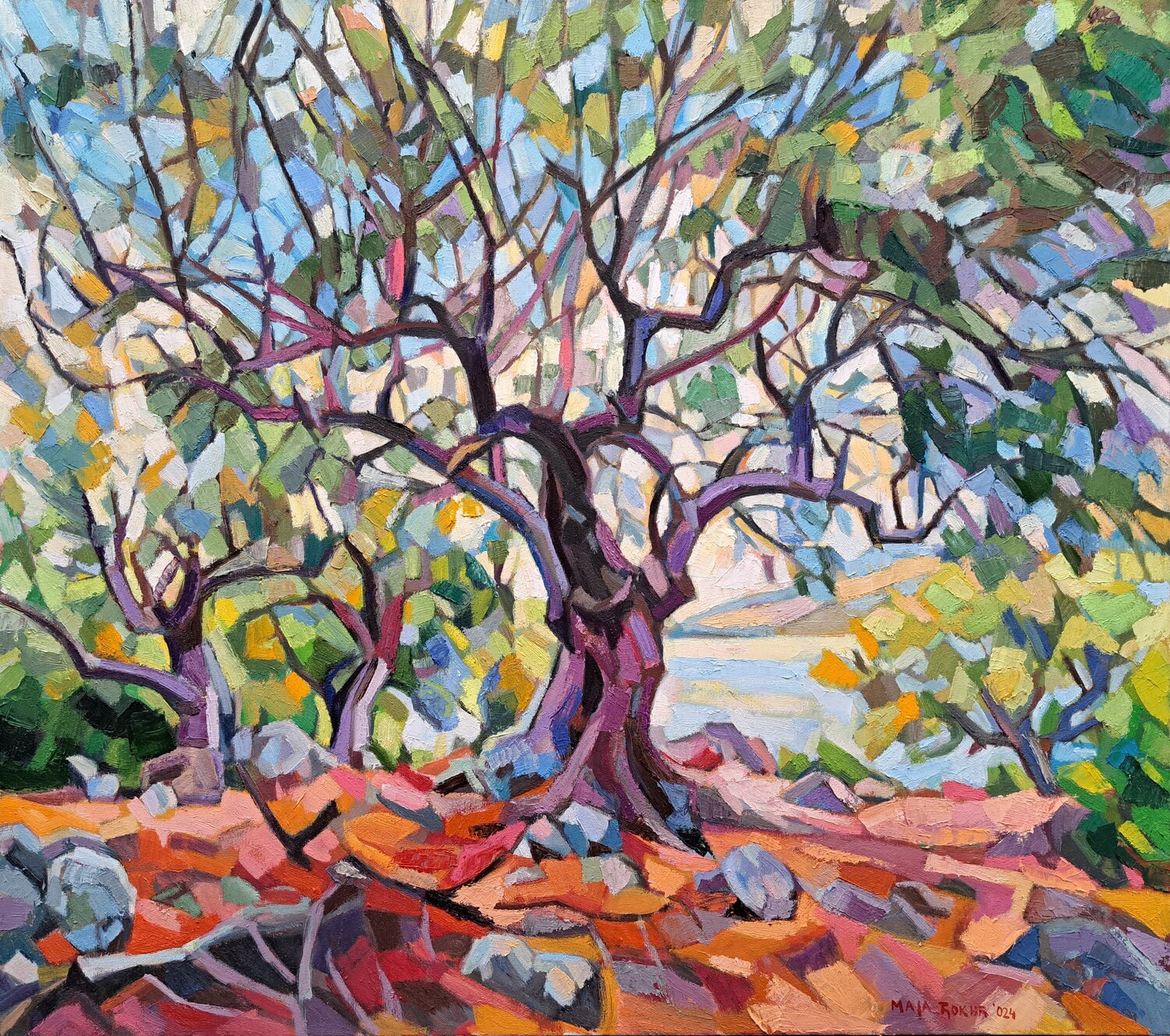 Old olive tree Maja Đokić Mihajlović Original painting for sale