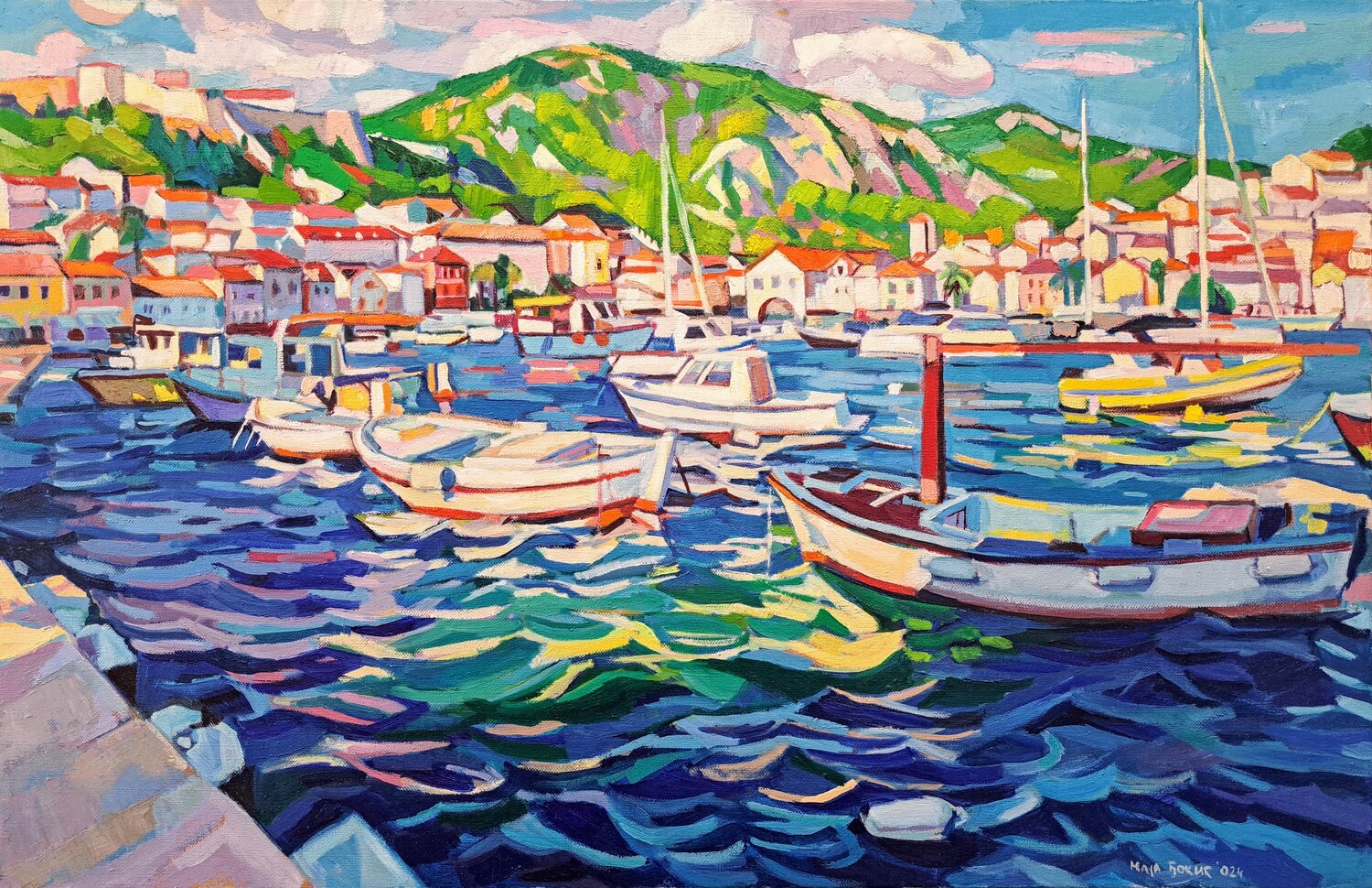 Rough seas on Hvar Maja Đokić Mihajlović Original painting for sale