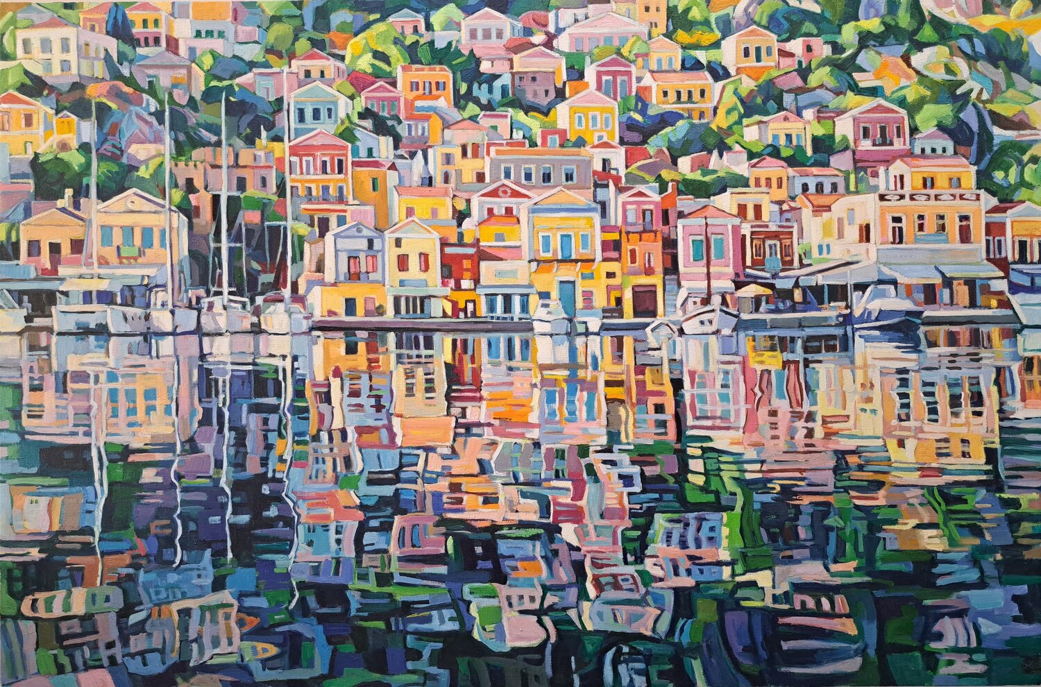 Symi in the mirror Maja Đokić Mihajlović Original painting for sale