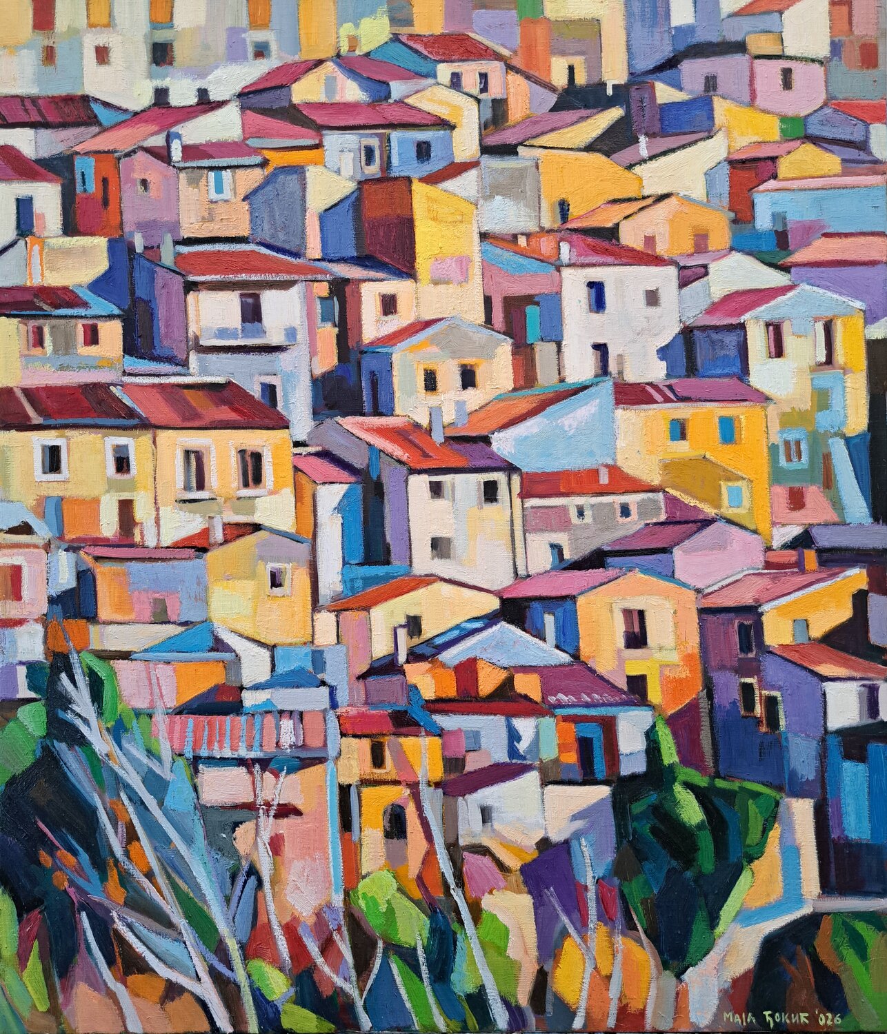 Rhythm of the Houses Maja Đokić Mihajlović Original painting for sale