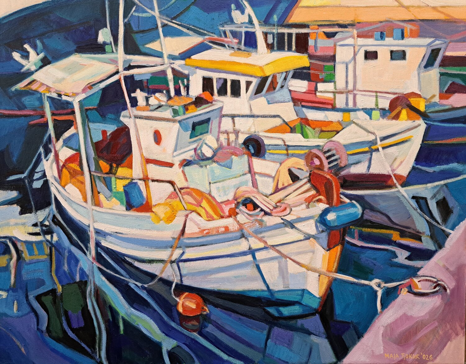 Quiet Dock Maja Đokić Mihajlović Original painting for sale