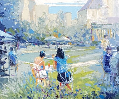 Notre petit coin de verdure by Sylvie Gérard, Painting for Sale on Select