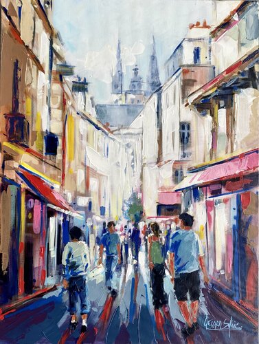 Rue St Aubin, Angers by Sylvie Gérard, Painting for Sale on Select