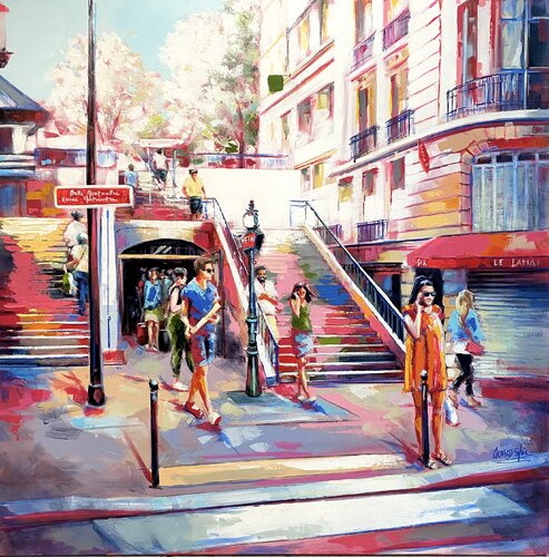 La Butte Montmartre by Sylvie Gérard, Painting for Sale on Select