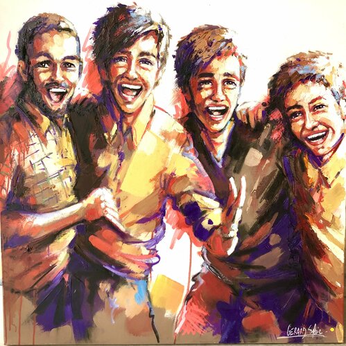 Les copains by Sylvie Gérard, Painting for Sale on Select