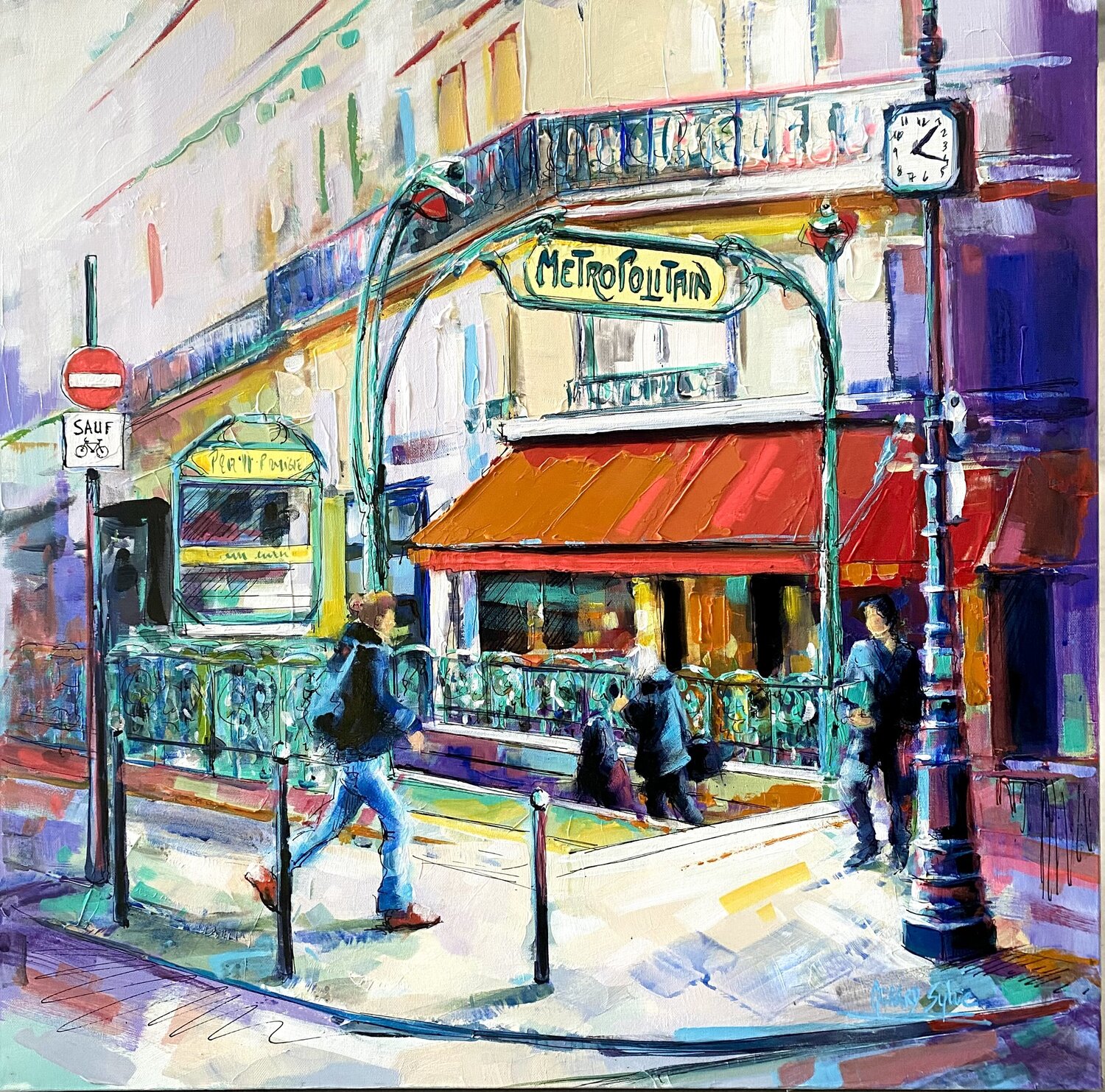Métropolitain Sylvie Gérard Original painting for sale