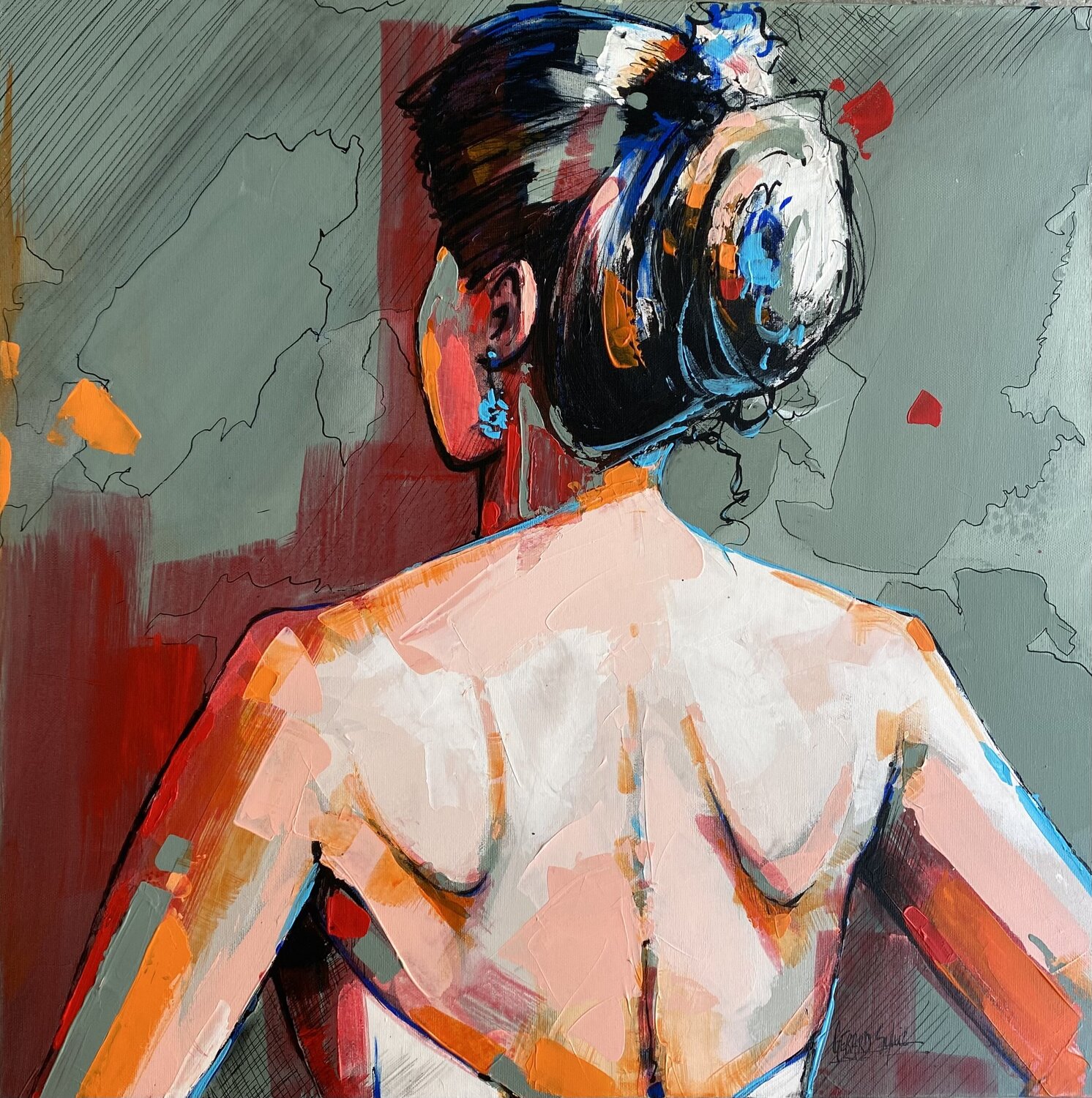 Je suis prête! Sylvie Gérard Original painting for sale