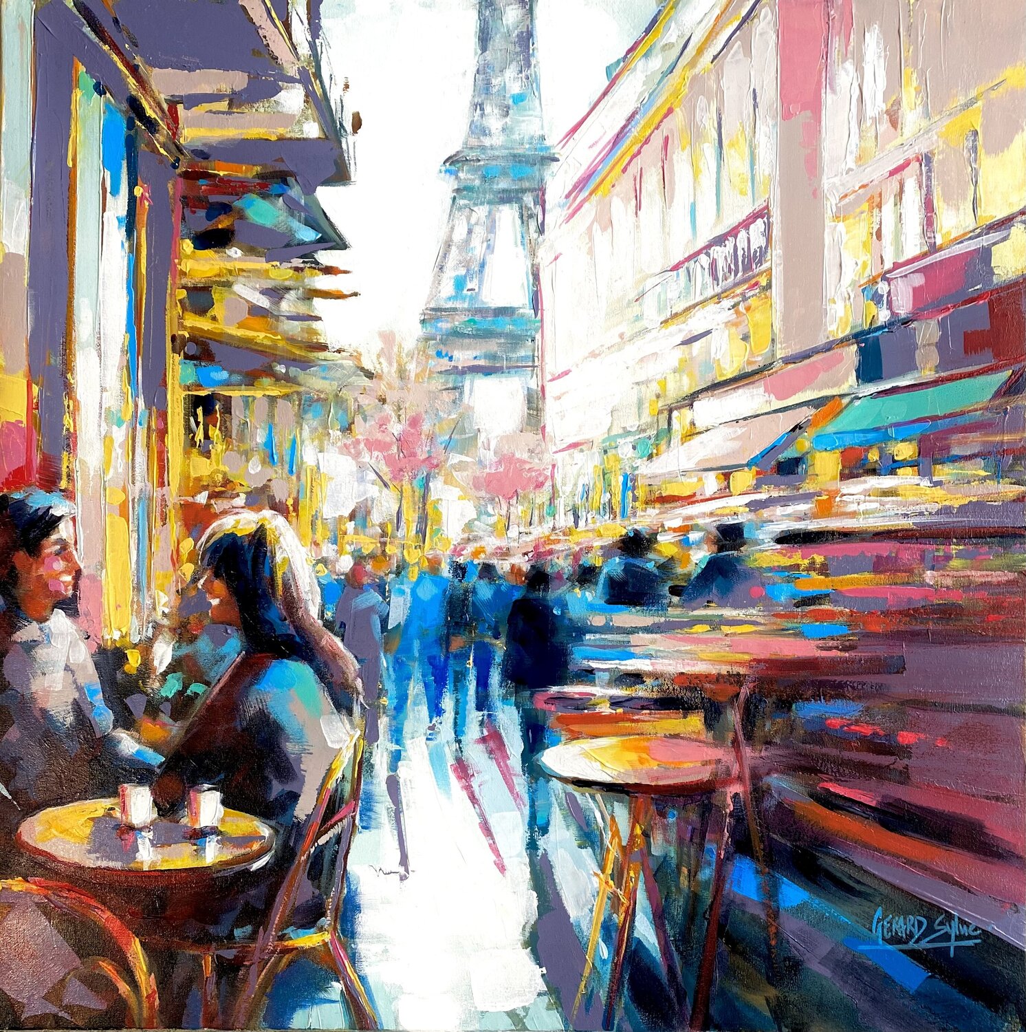 Une St Valentin à Paris. Sylvie Gérard Original painting for sale