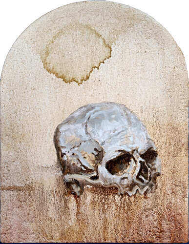 Lunette with Skull by Shelton Walsmith, Painting for Sale on Select
